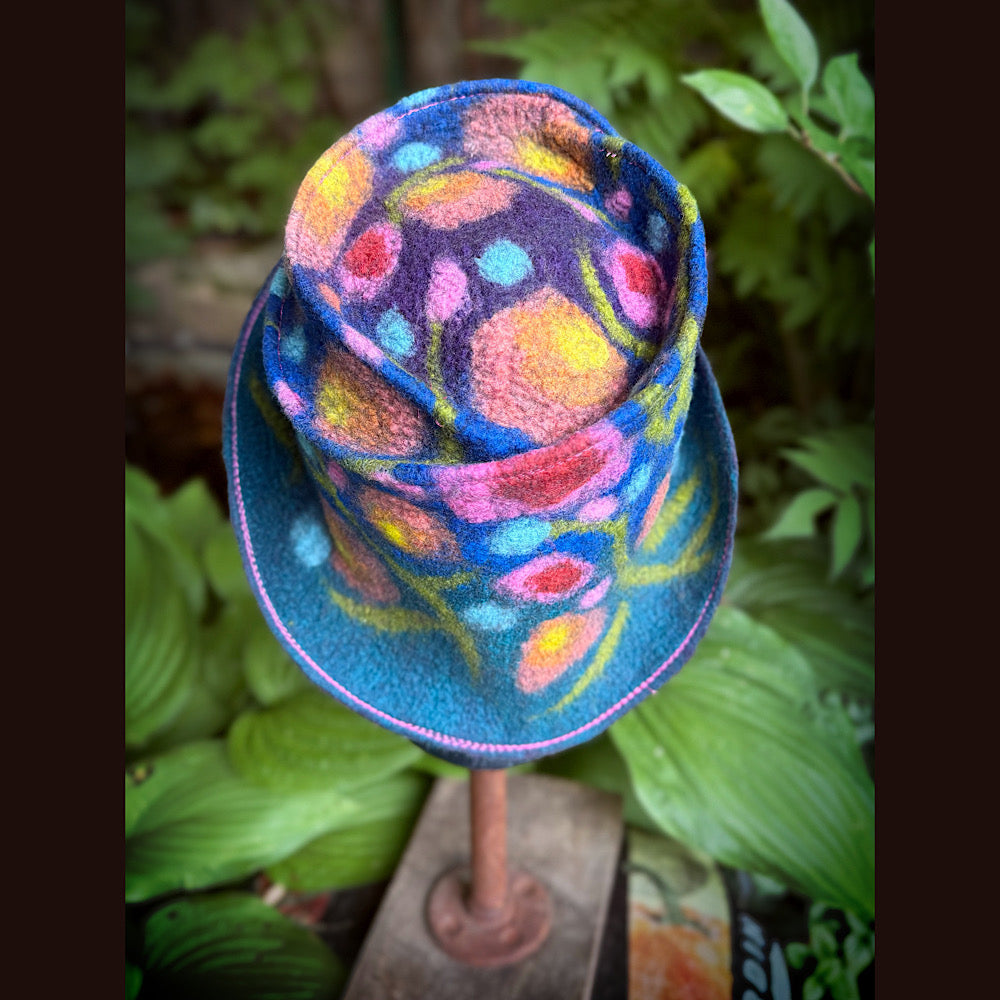 OOAK Handmade wool Felted hat 22” small