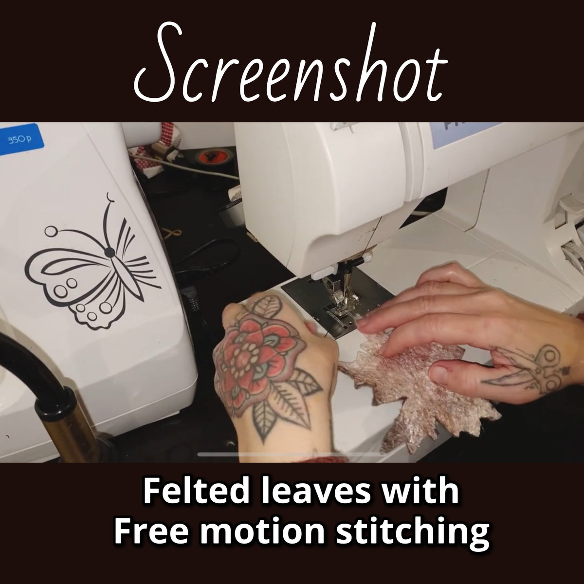 Felting leaves with free motion stitching video tutorial