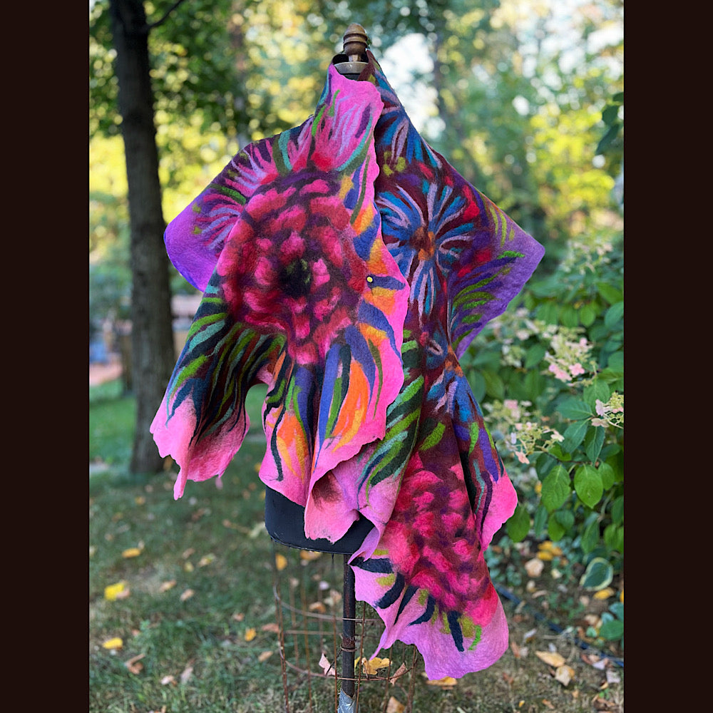 Handmade Felted wool Scarf 82” X 24”