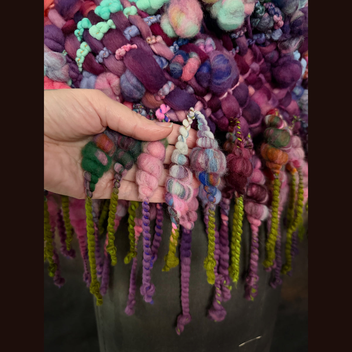 Handmade wool Woven Scarf shawlette 25” X  20” larger size