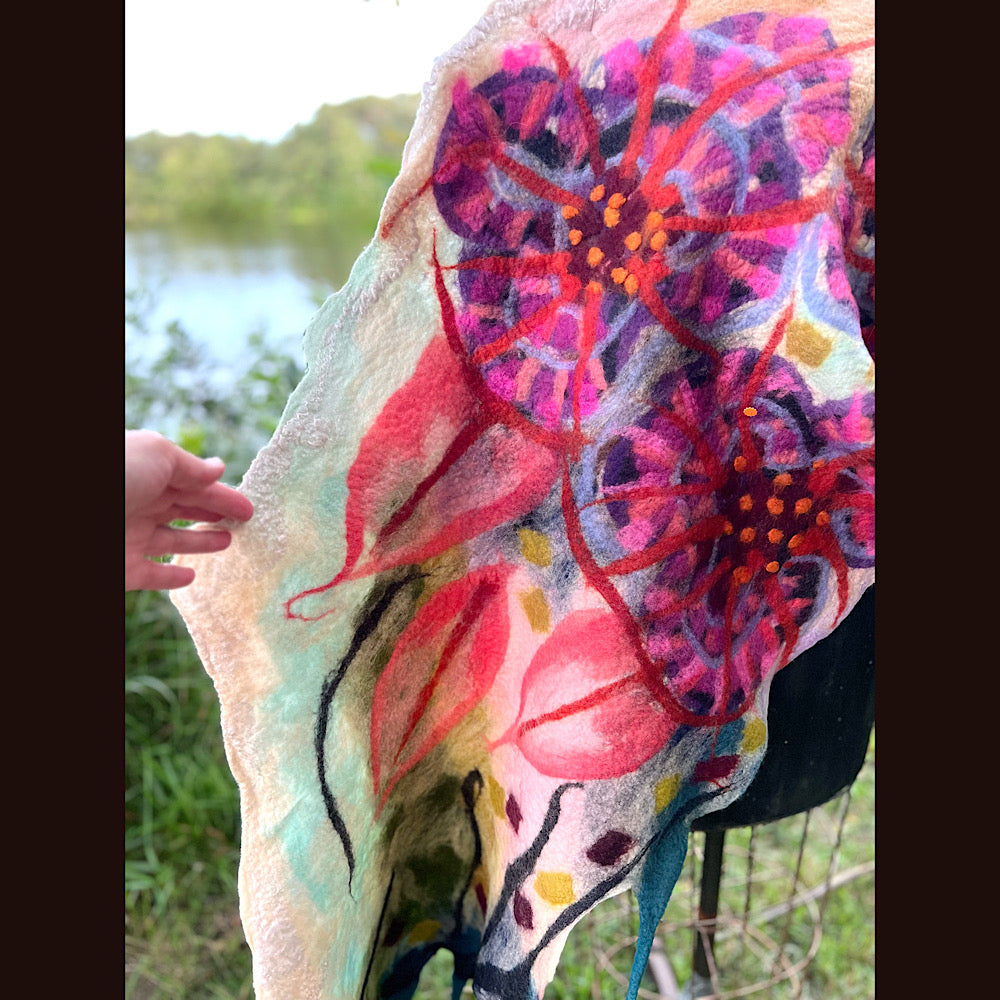 Felted Shawl 92” X 21”