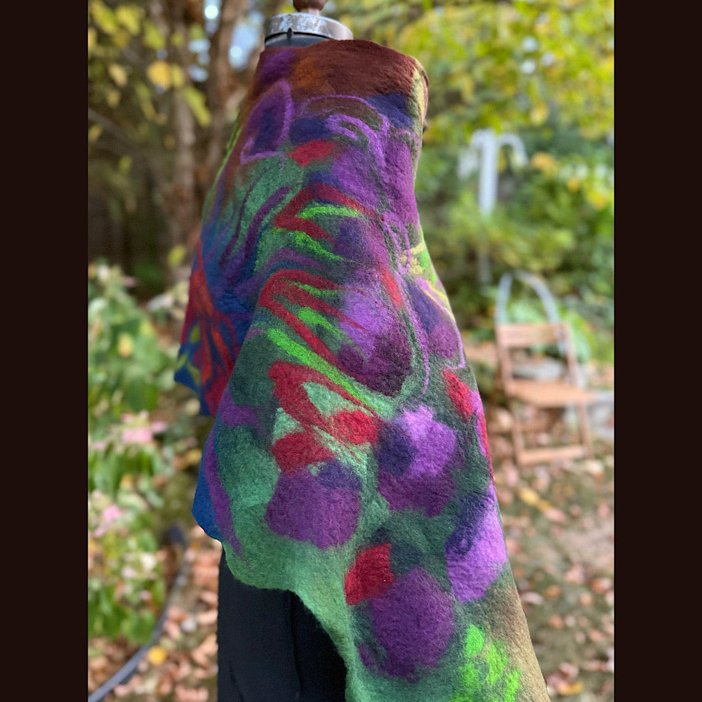 Handmade Felted Wool Scarf 80” X 22”