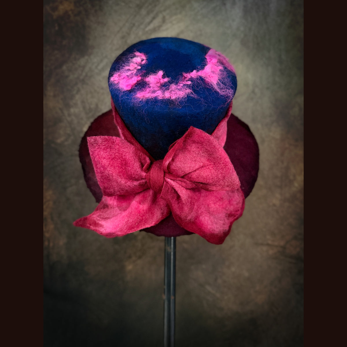 OOAK Handmade wool Felted hat 23.5” medium