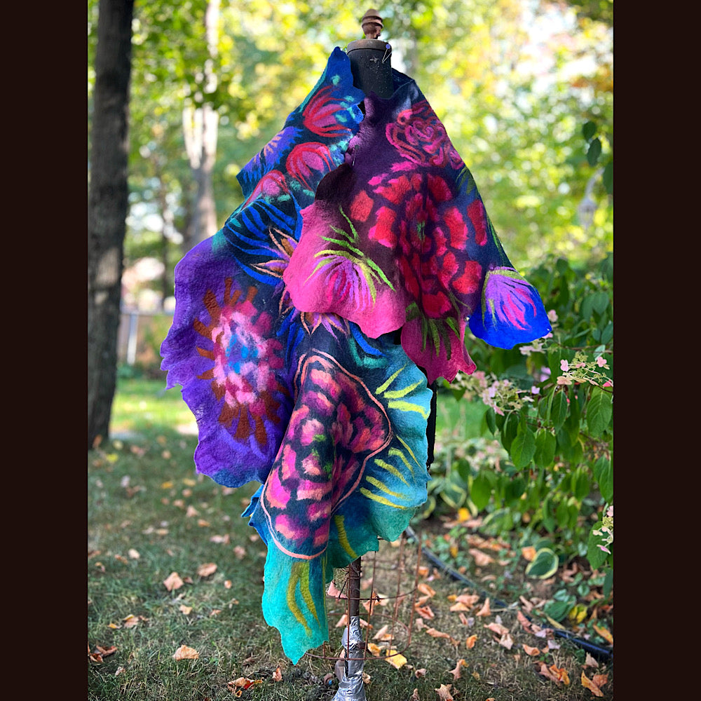 Handmade Felted Wool Scarf 80” X 26”