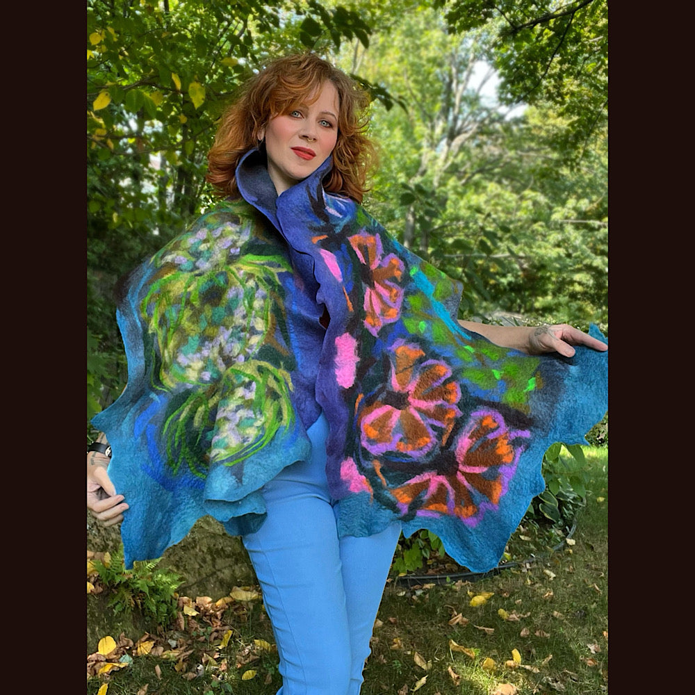 Felted Wool Scarf 70” X 23”