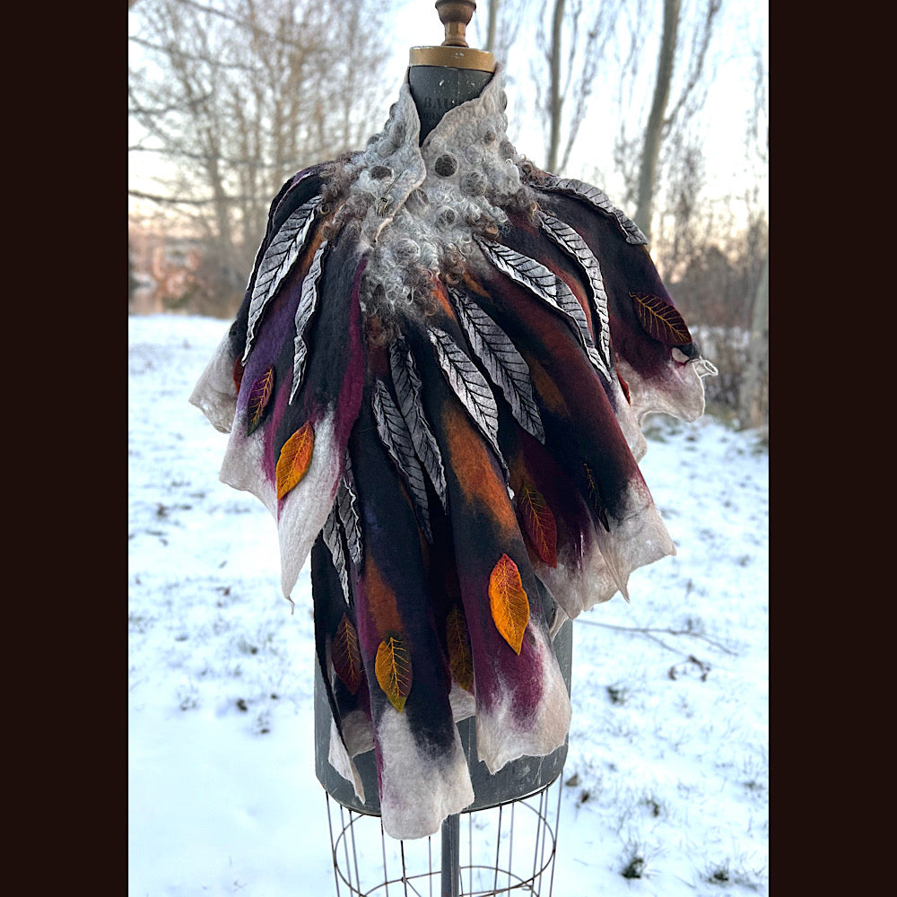 Première neige felted scarf 63” X 20”