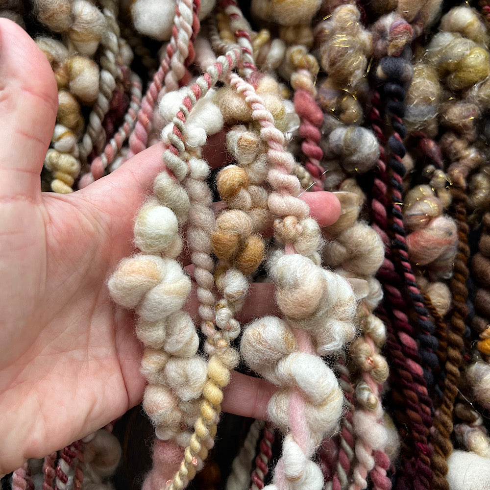 Very Large lot of 6 skeins of art yarn for weaving  20.4 oz / 1.2 pound