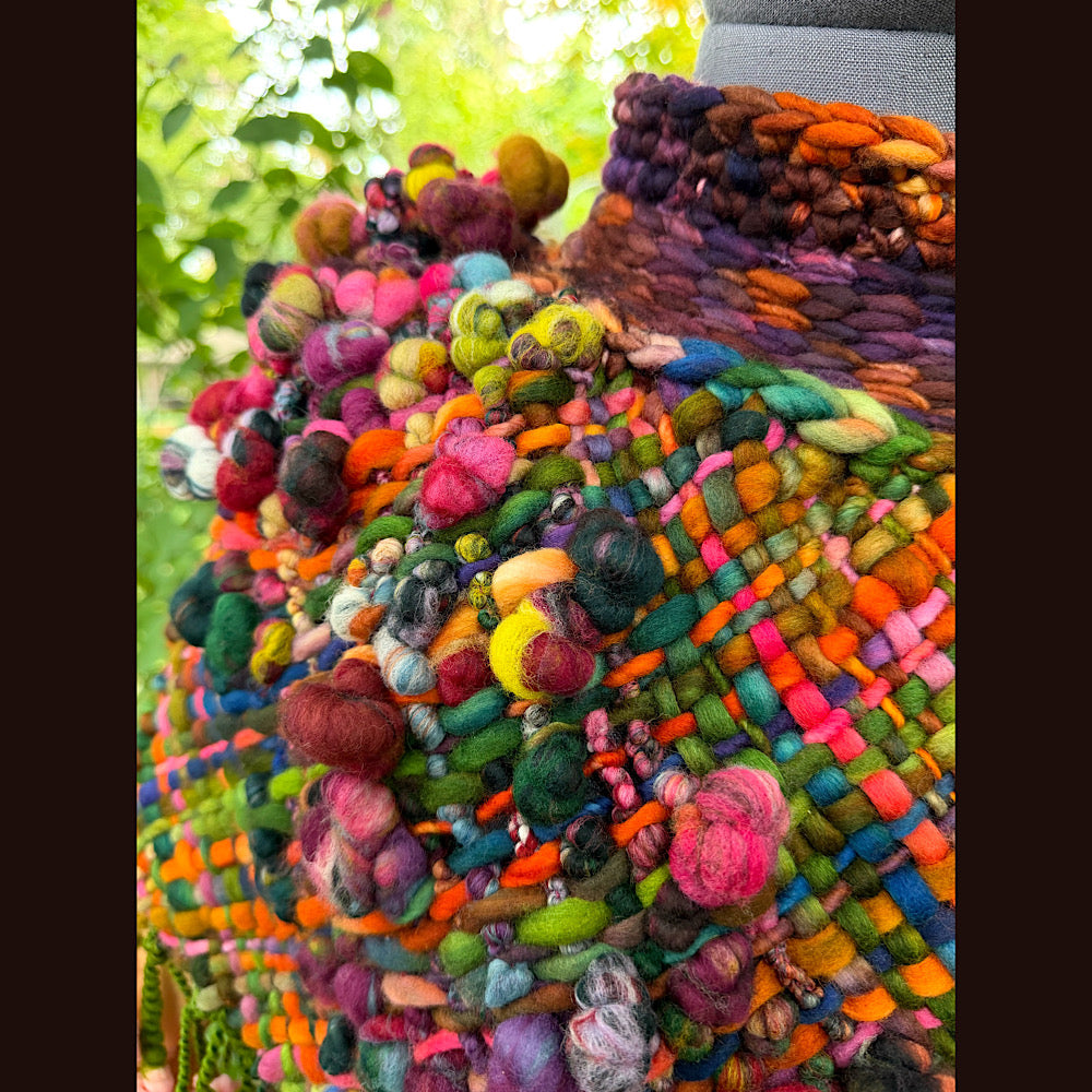 OOAK Hand woven wool handmade Scarf shawlette