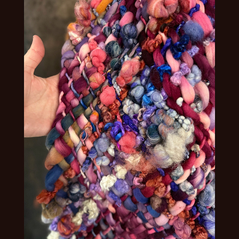 Handmade wool Woven Scarf 88” X 11”