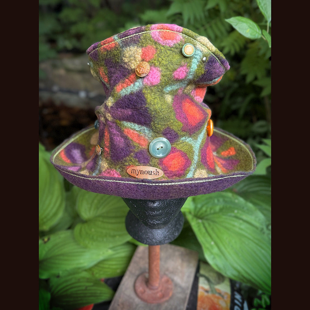 OOAK Handmade wool Felted hat 22” small