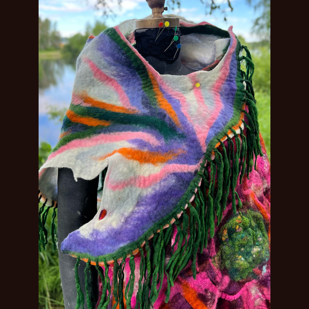 Felted Shawl 64”X 27”