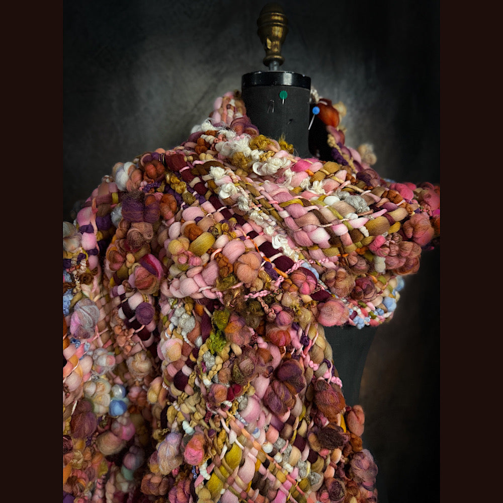 Handmade wool Woven Scarf 84”X 11”