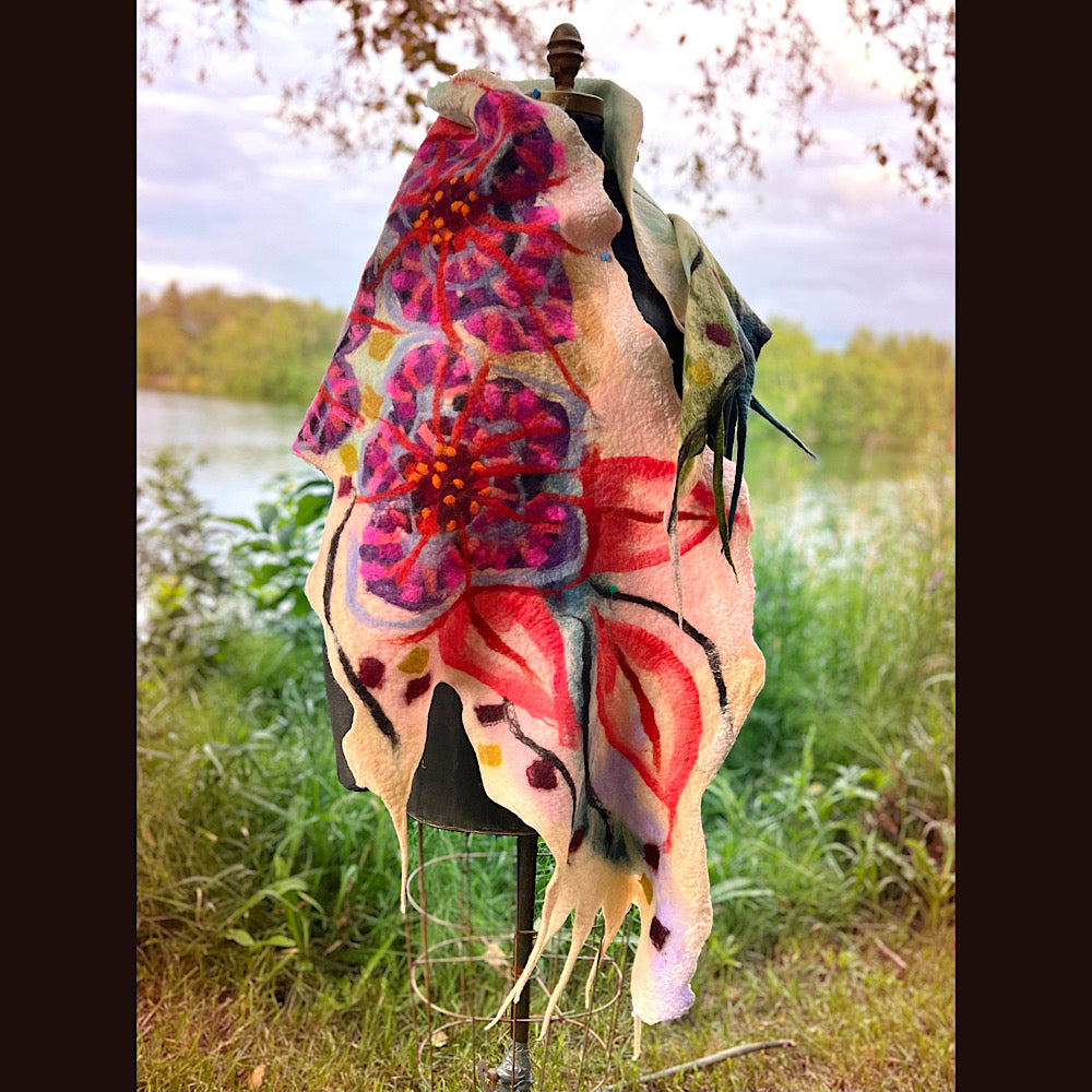 Felted Shawl 92” X 21”