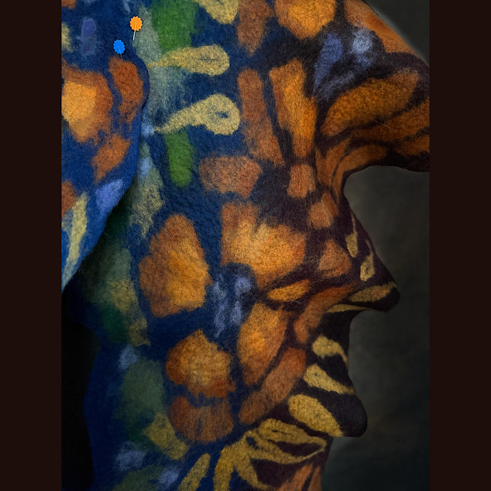 OOAK Handmade wool Felted Scarf 81” X 12”