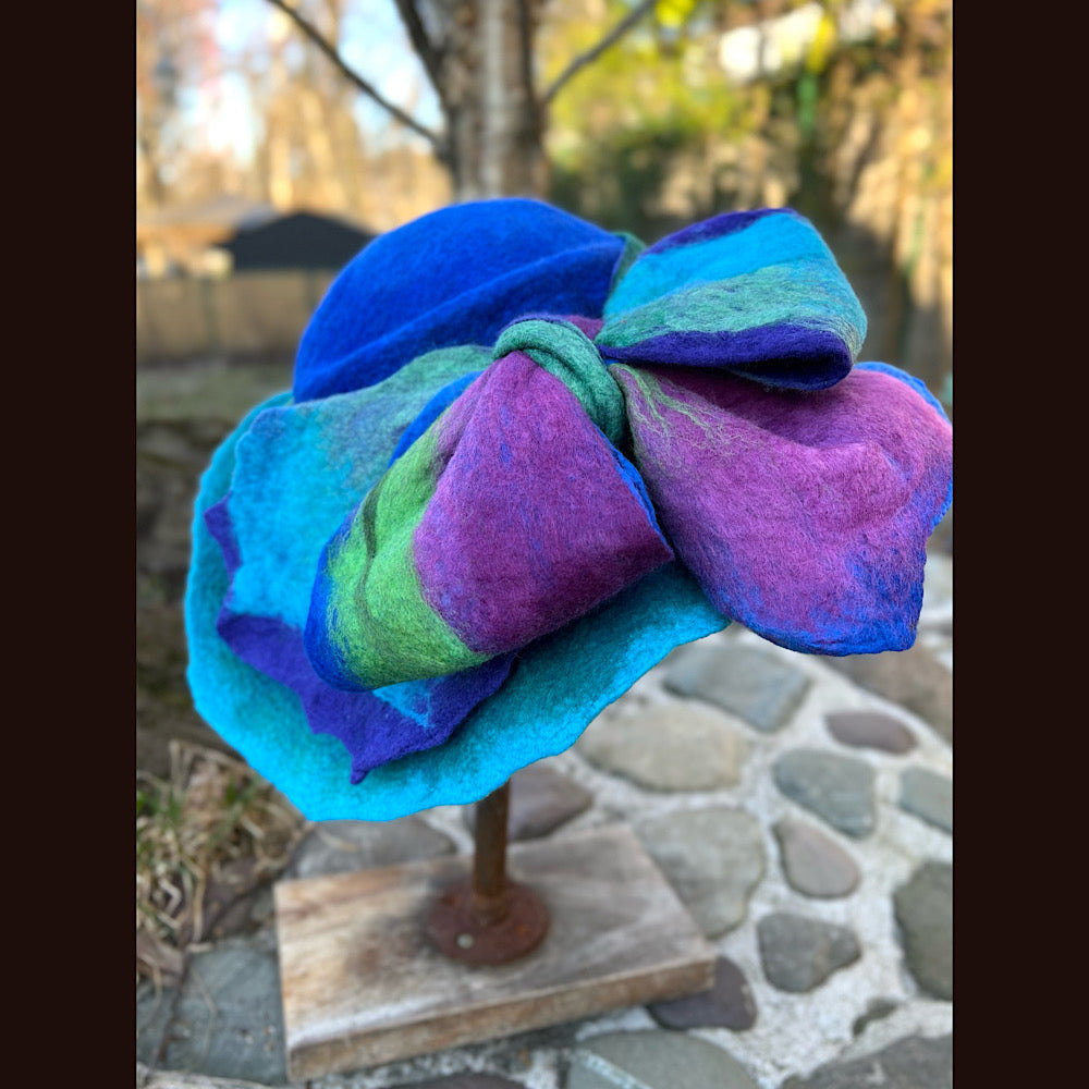 Felted top hat with bow 24” large