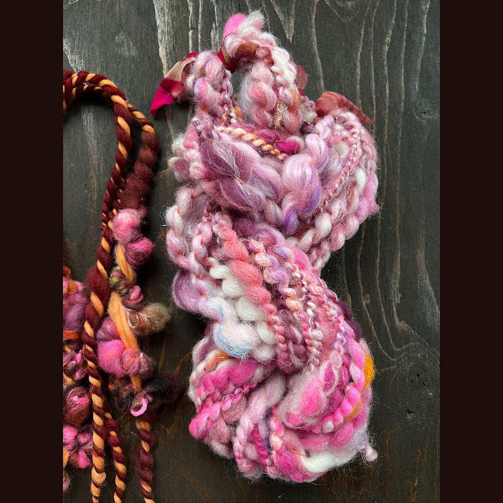 lot of hand spun yarn for weaving  knitting crochet 7 oz