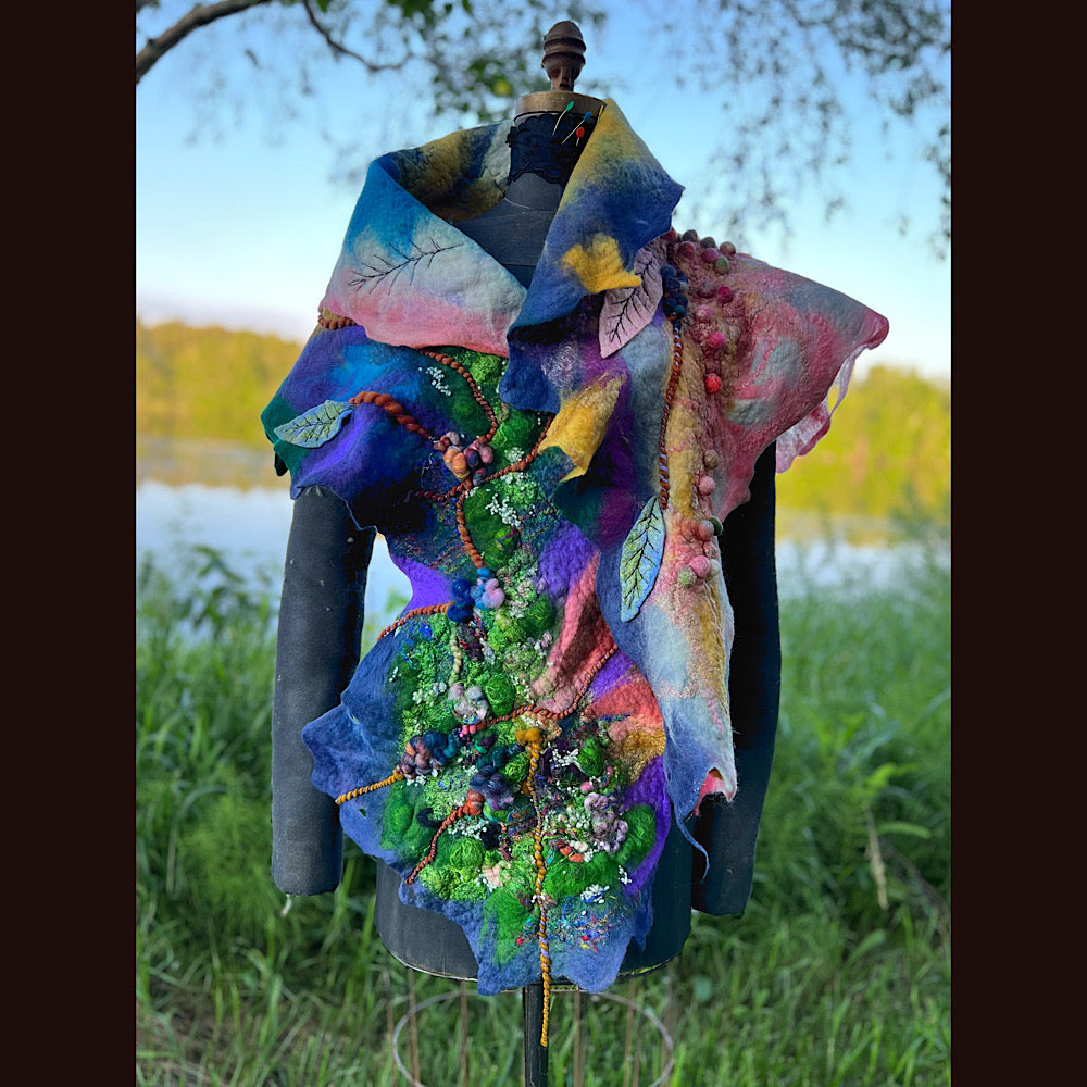 Felted Shawl 70” X 23”