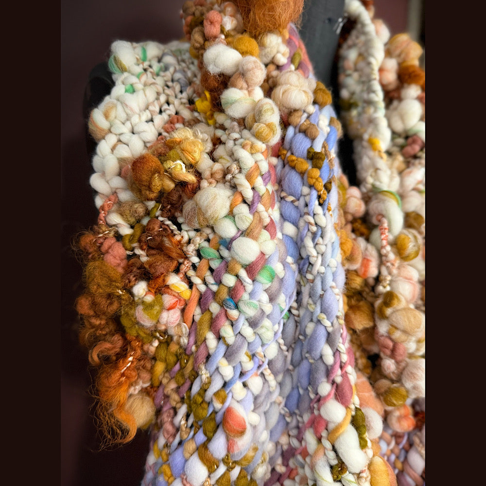 Handmade wool Woven Scarf 84” X 12”