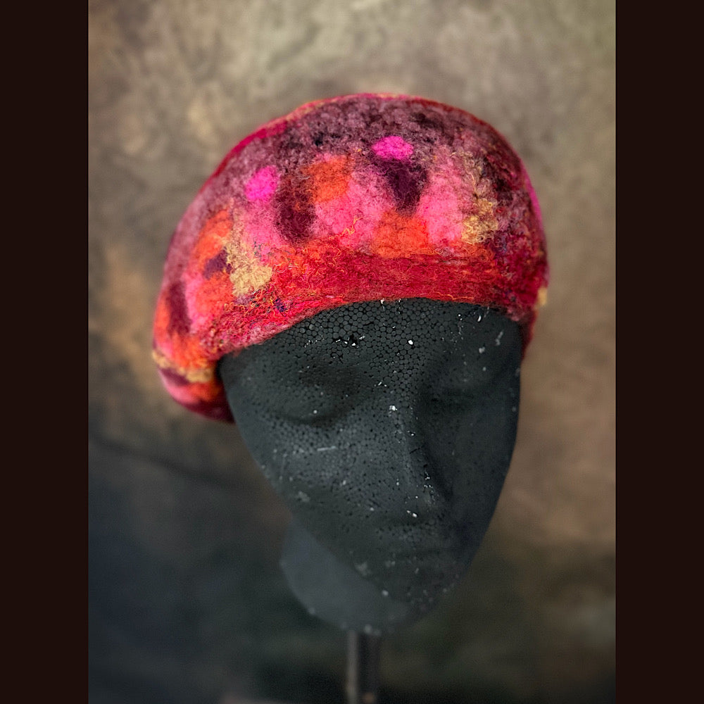 OOAK Handmade wool Felted hat 22” small