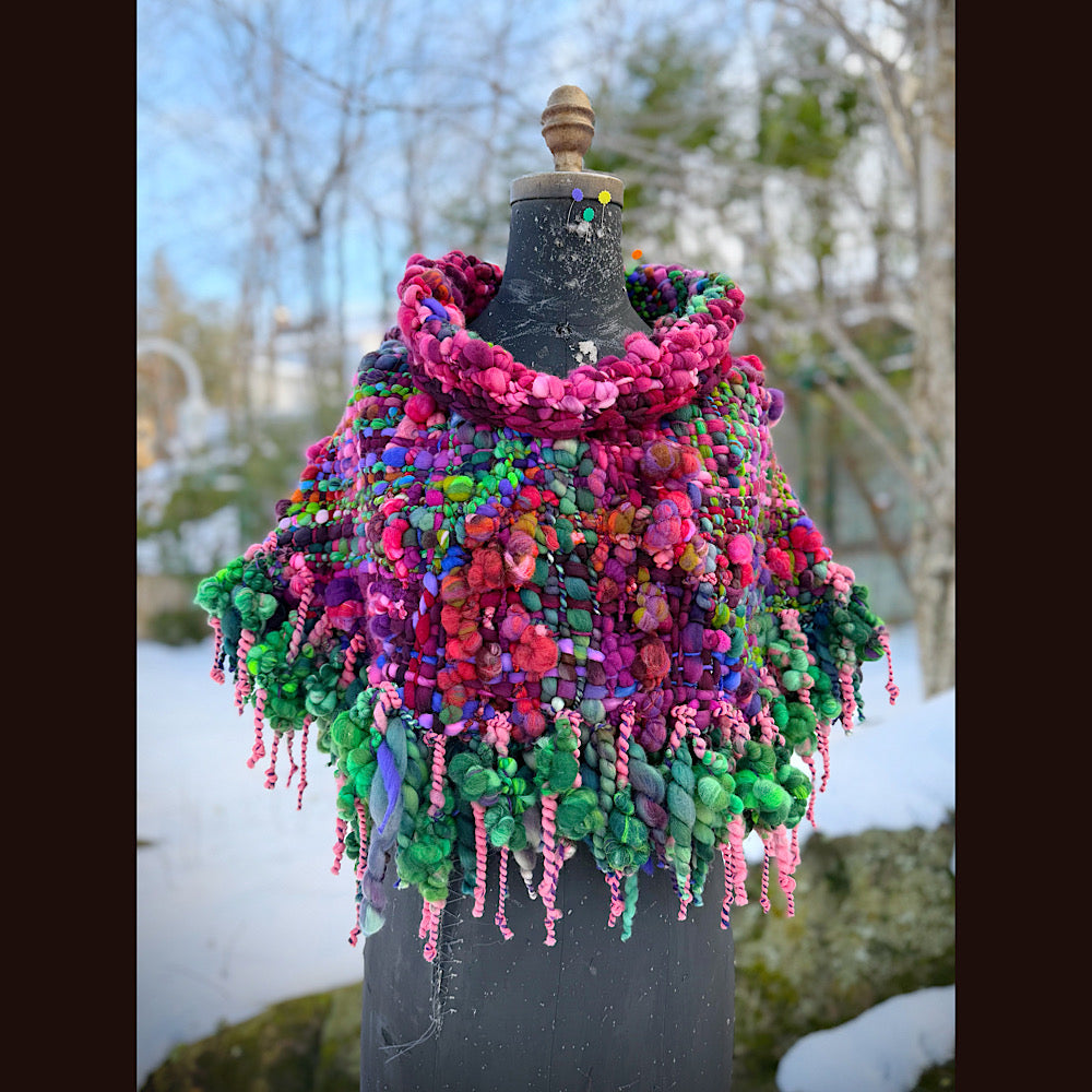 Handmade wool Woven Scarf shawlette