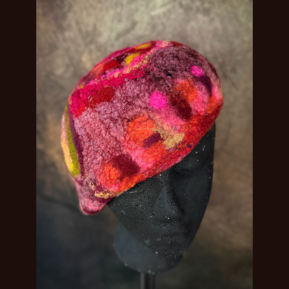 OOAK Handmade wool Felted hat 22” small