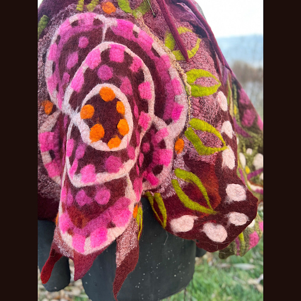 Felted floral capelet