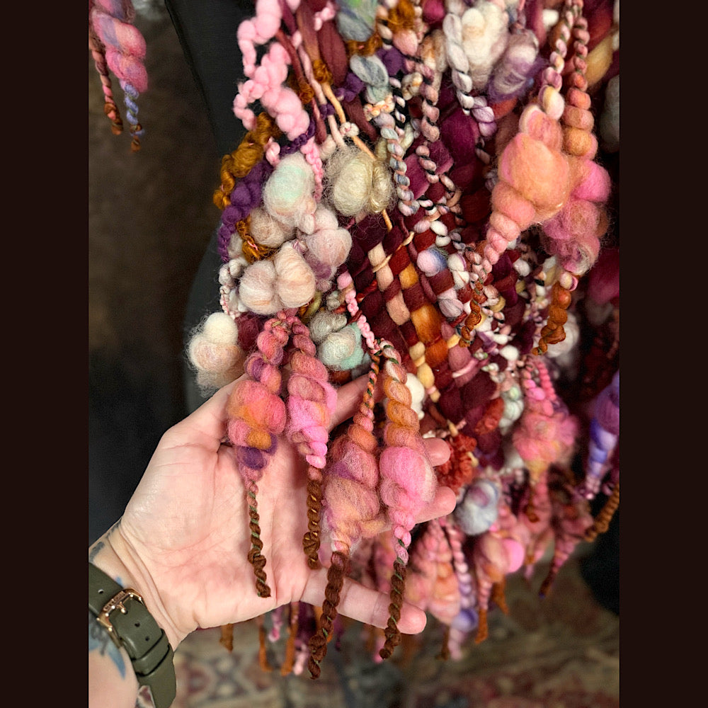 Handmade wool Woven Scarf 86” X 11”