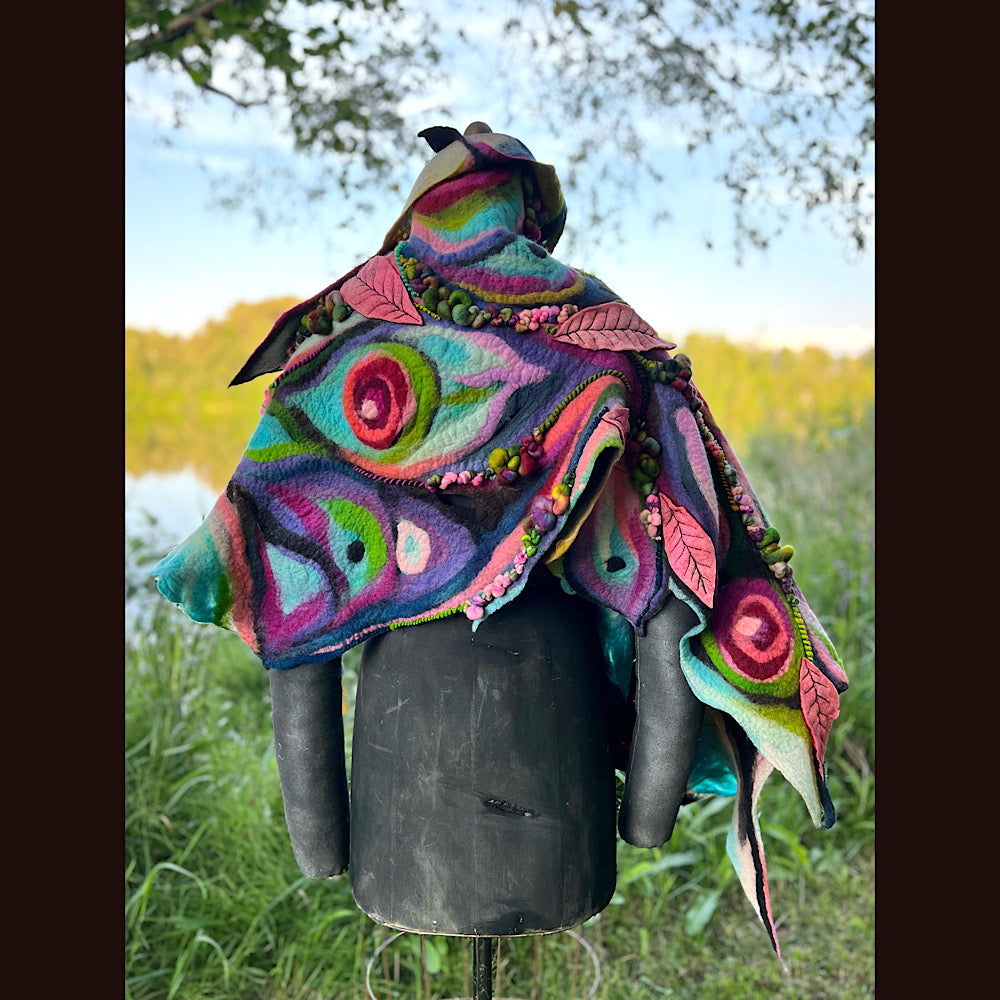 Large Felted Shawl 70” X 28