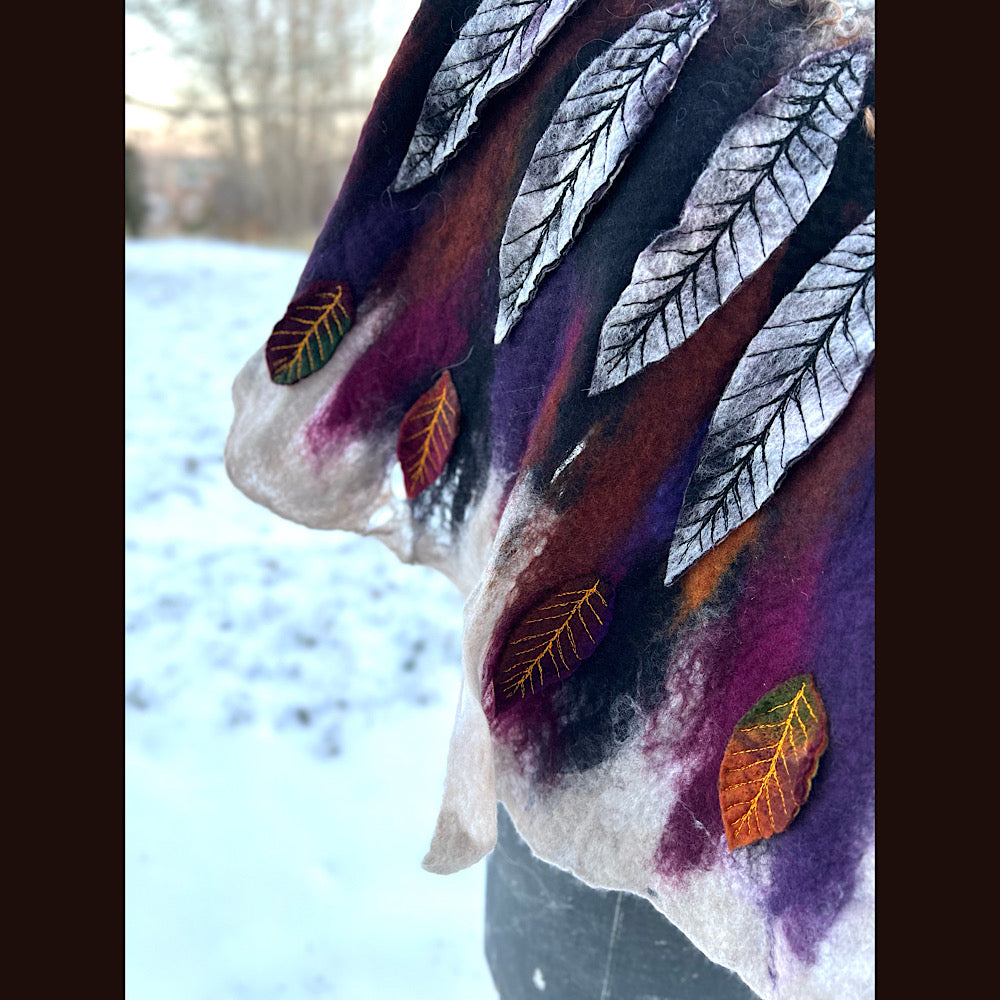 Première neige felted scarf 63” X 20”