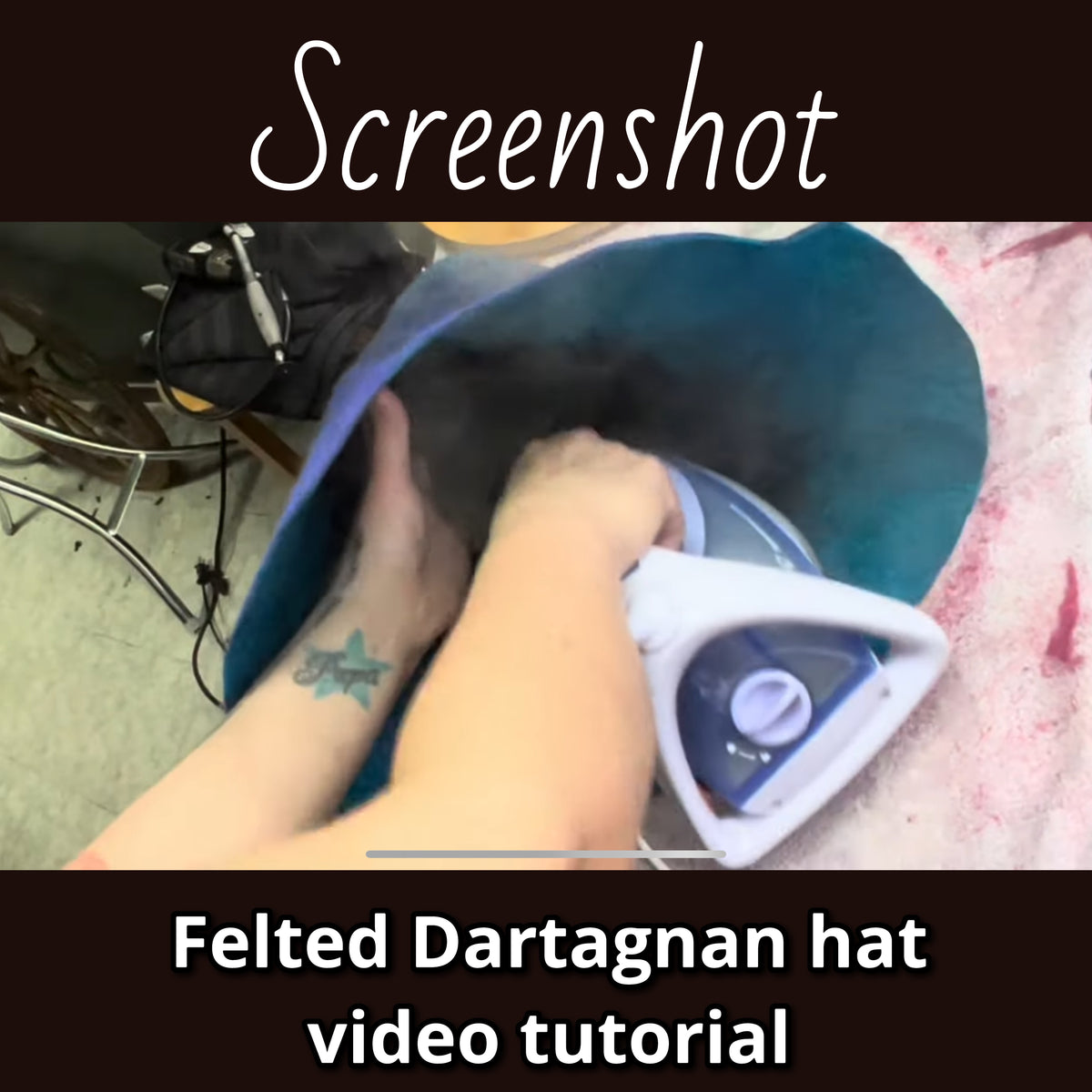 How to felt a Dartagnan hat (large brim) video tutorial 2h50