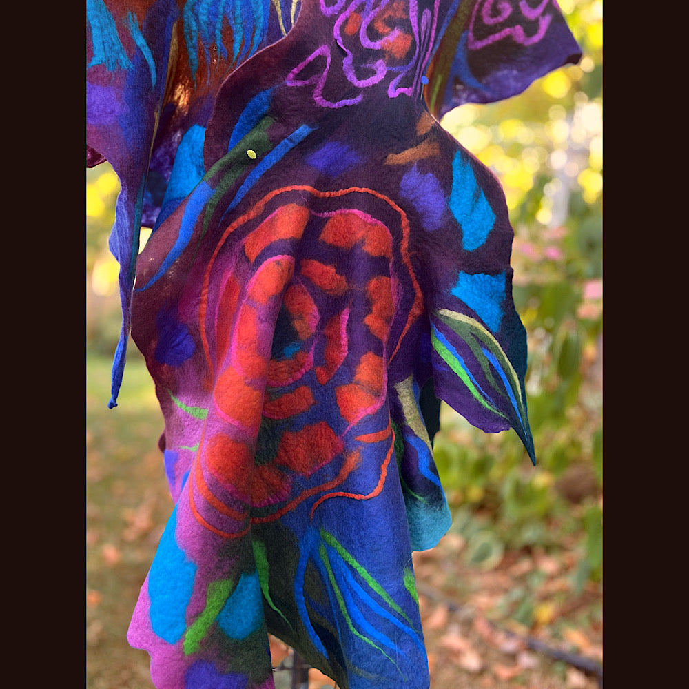 Handmade Felted Wool Scarf 82” X 29”