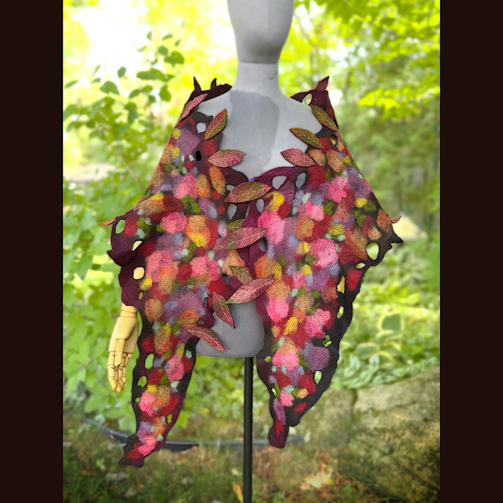 OOAK Handmade wool Felted Scarf 84” X 17” Original art work
