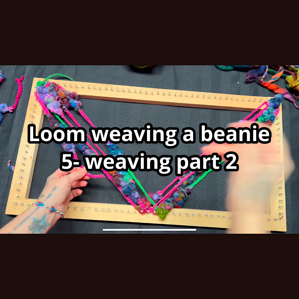 Loom weaving a beanie video class english with french subtitles