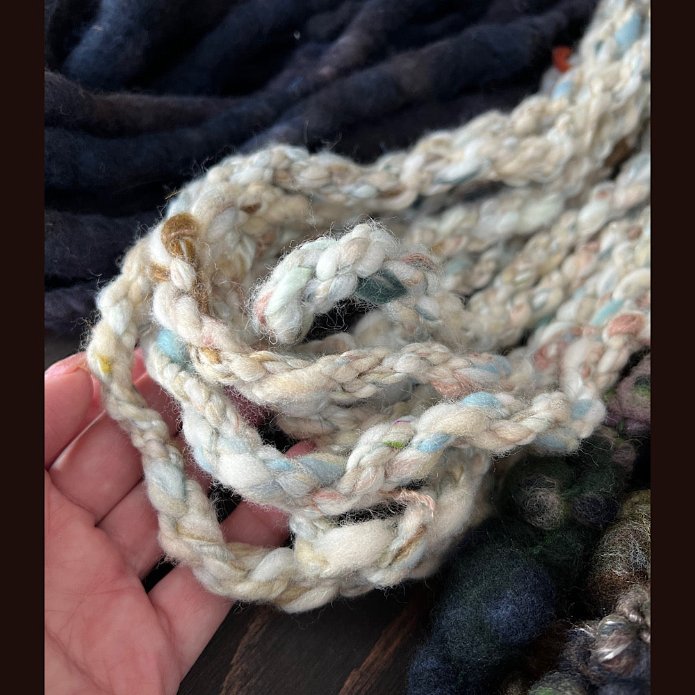 Large lot of art yarn for weaving  13.4 oz