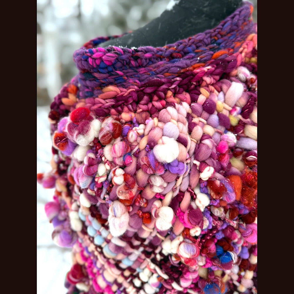 Handmade wool Woven Scarf shawlette 28” X  20” larger size