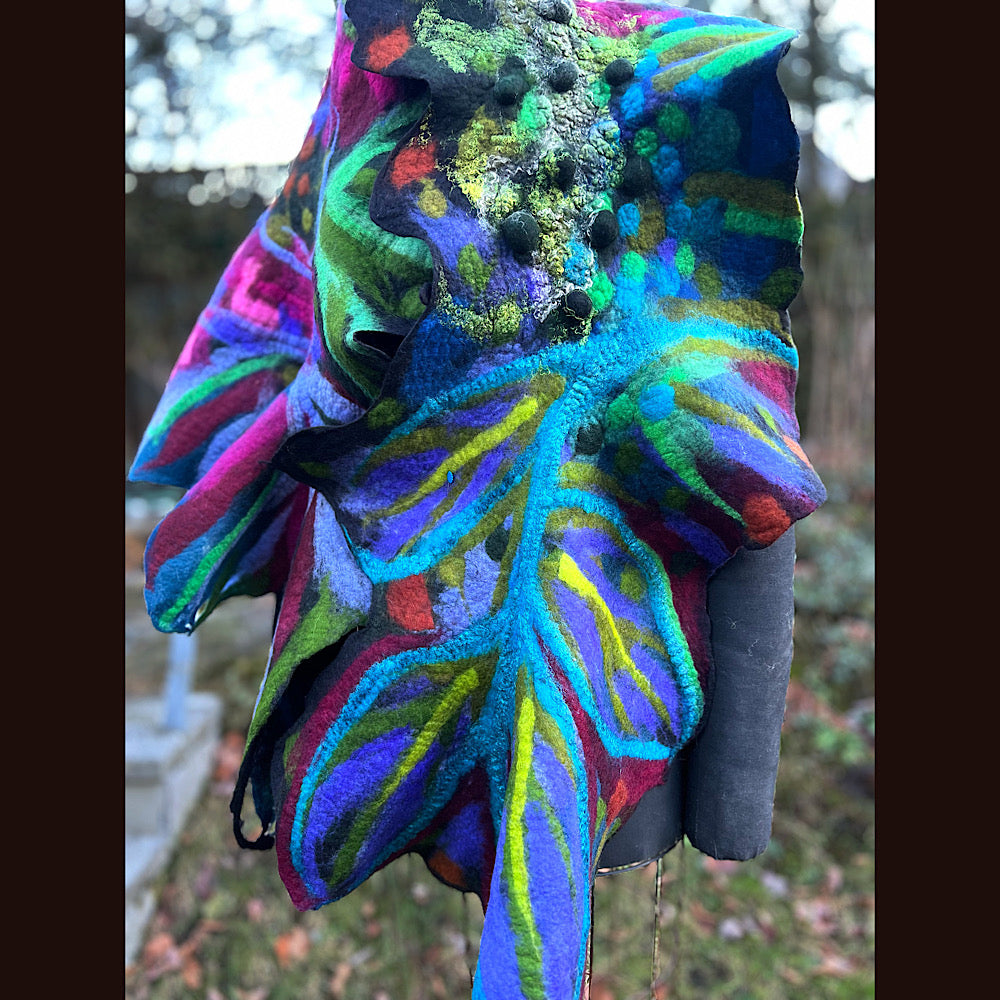 Rose Felted Shawl 84” X 29”