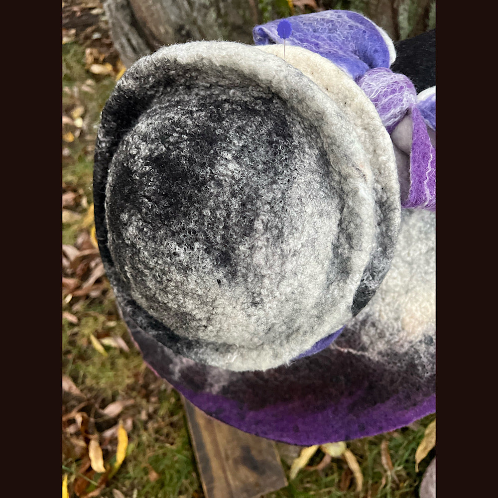 Felted top hat with bow 24” medium large