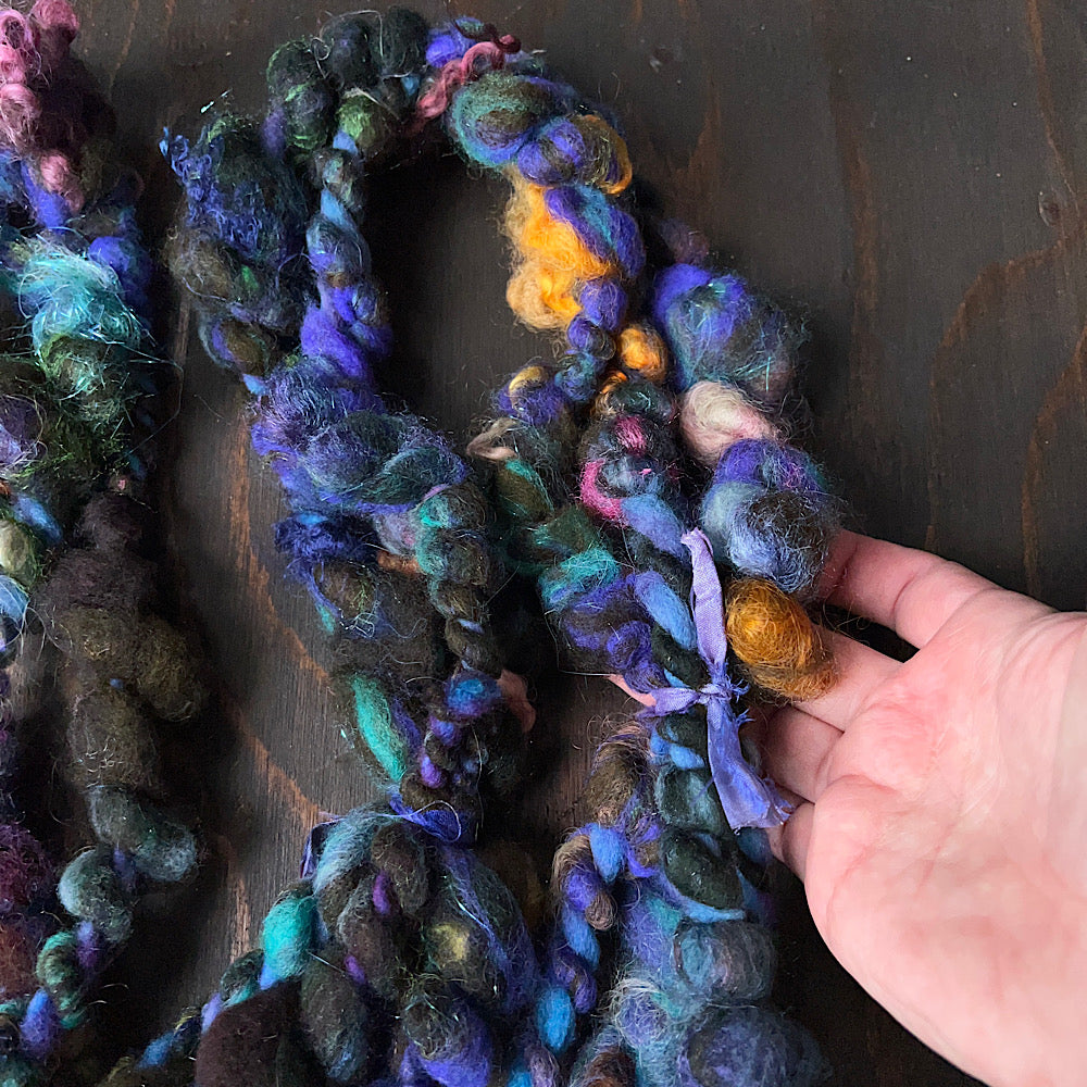 Dark blue Jumbo spiral yarn for weaving