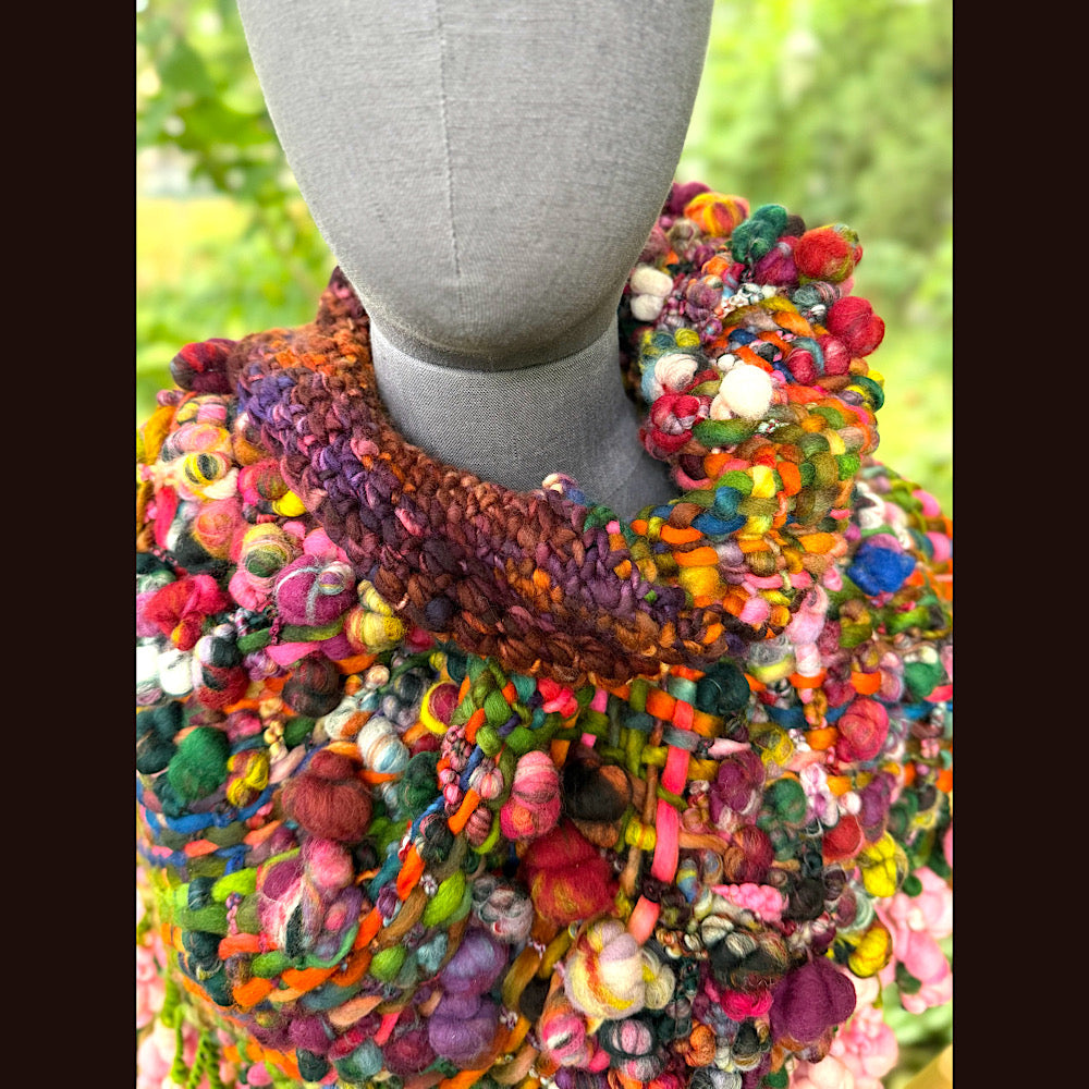 OOAK Hand woven wool handmade Scarf shawlette