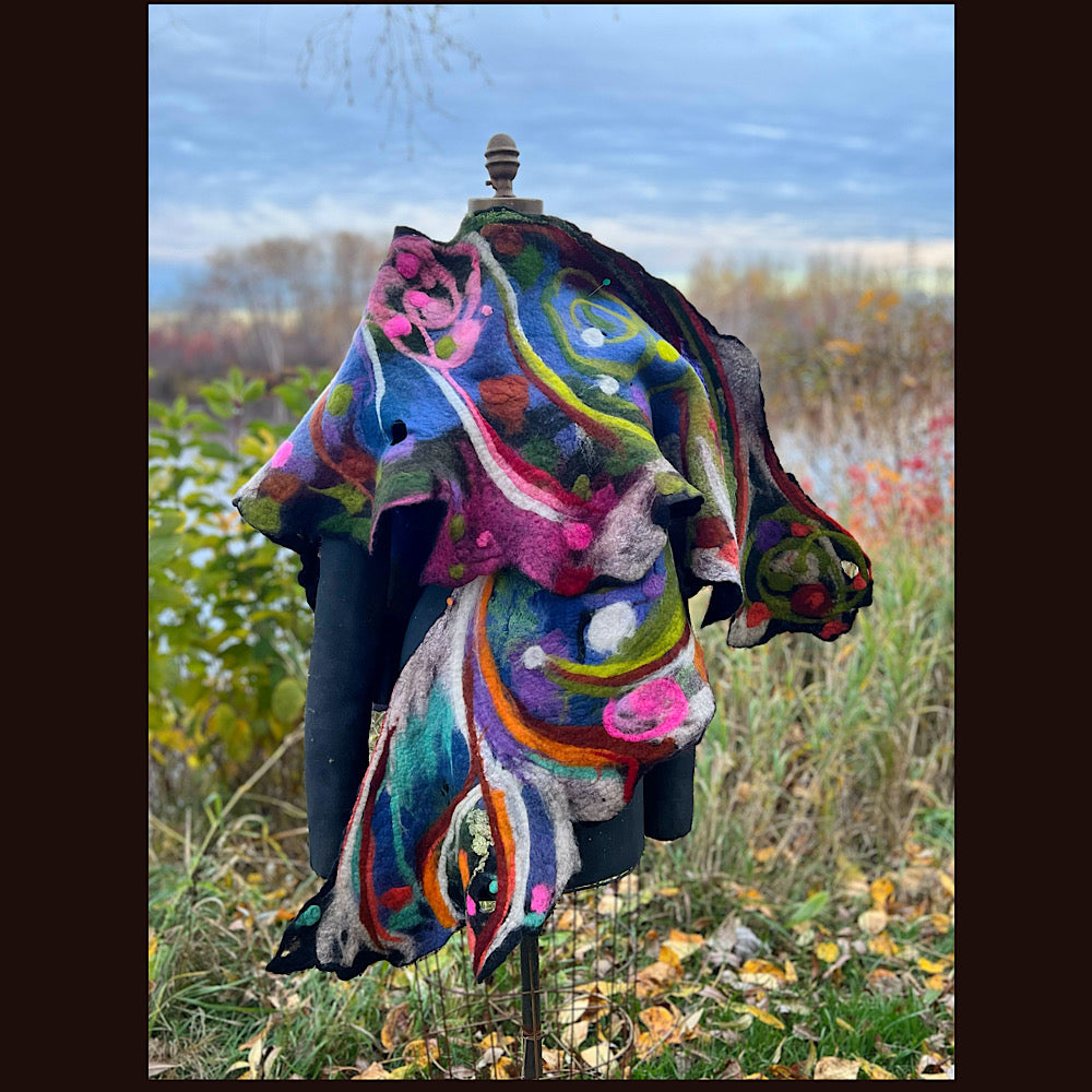 Felted Shawl 84” X 27”