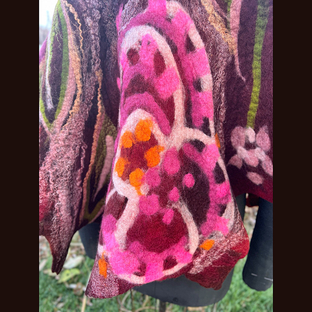 Felted floral capelet