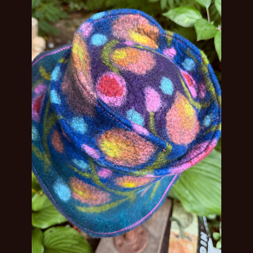 OOAK Handmade wool Felted hat 22” small