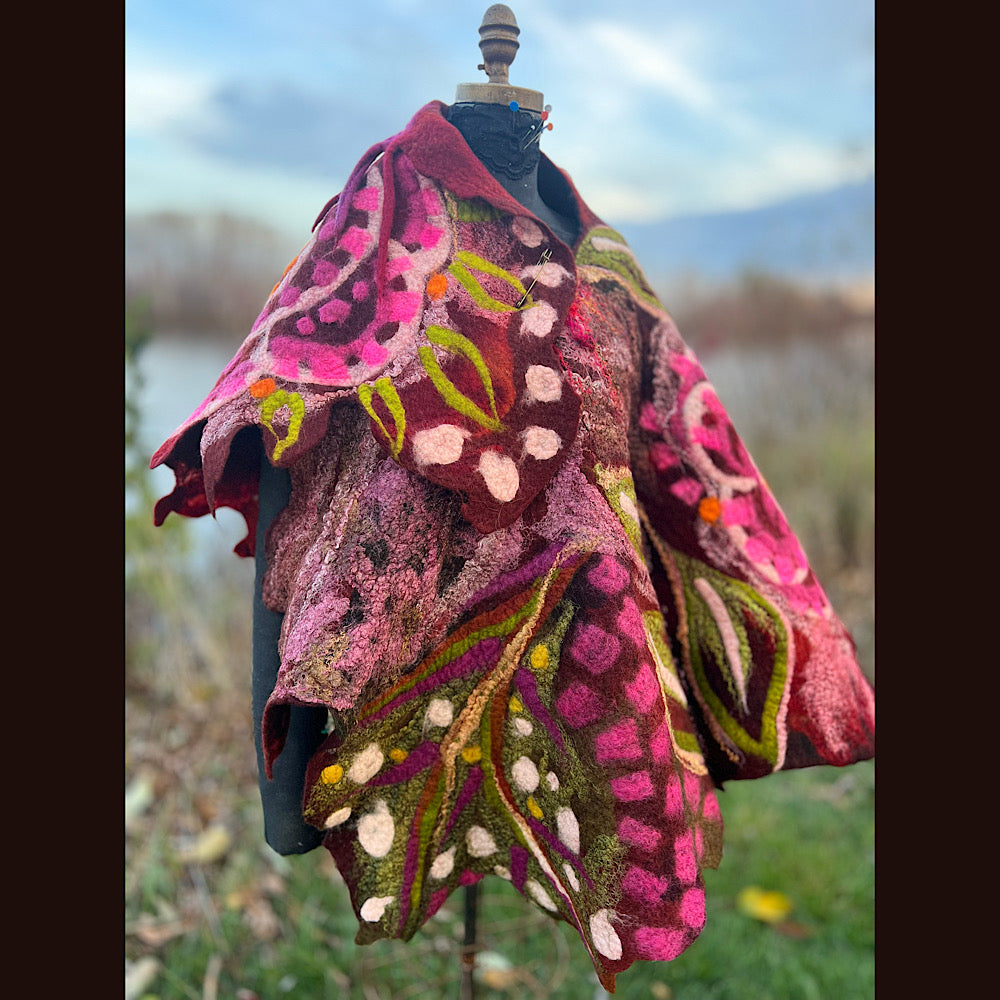 Felted floral capelet