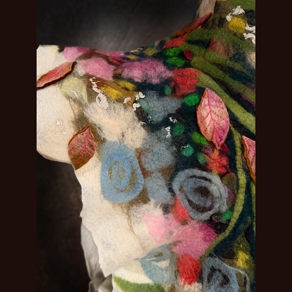 OOAK Handmade wool Felted Scarf 86” X 21”