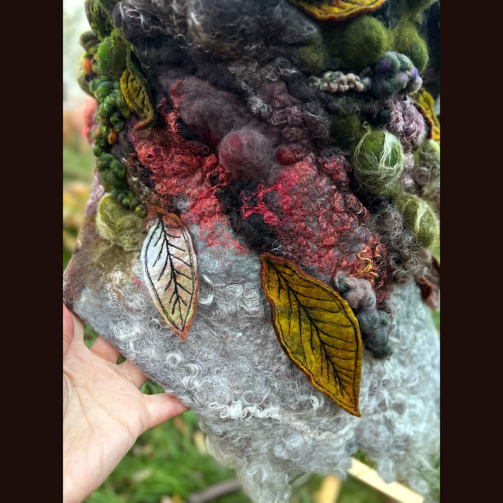 Reserved- Tundra felted shawl 78” X 22”- *this shawl has been extended *