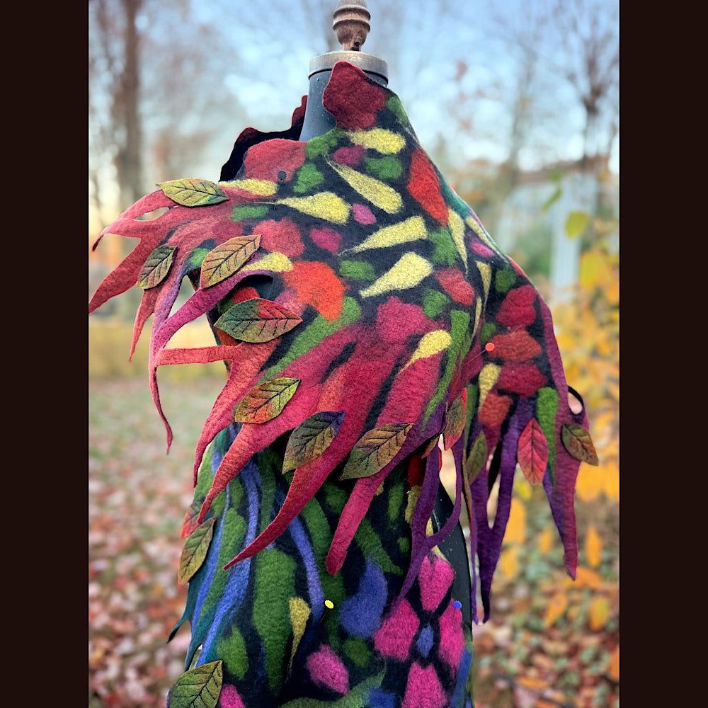 Handmade wool Felted Scarf 86 X 24”