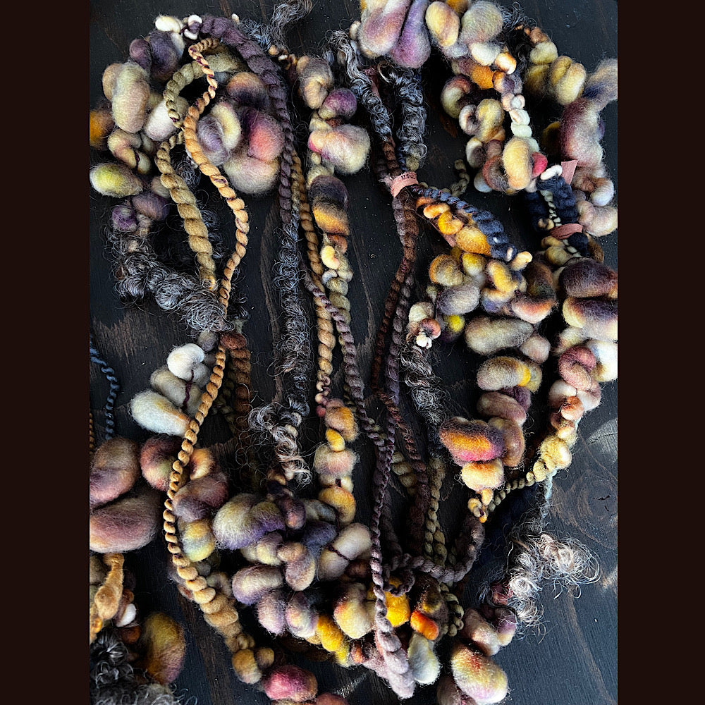 Large lot of art yarn for weaving  13.4 oz