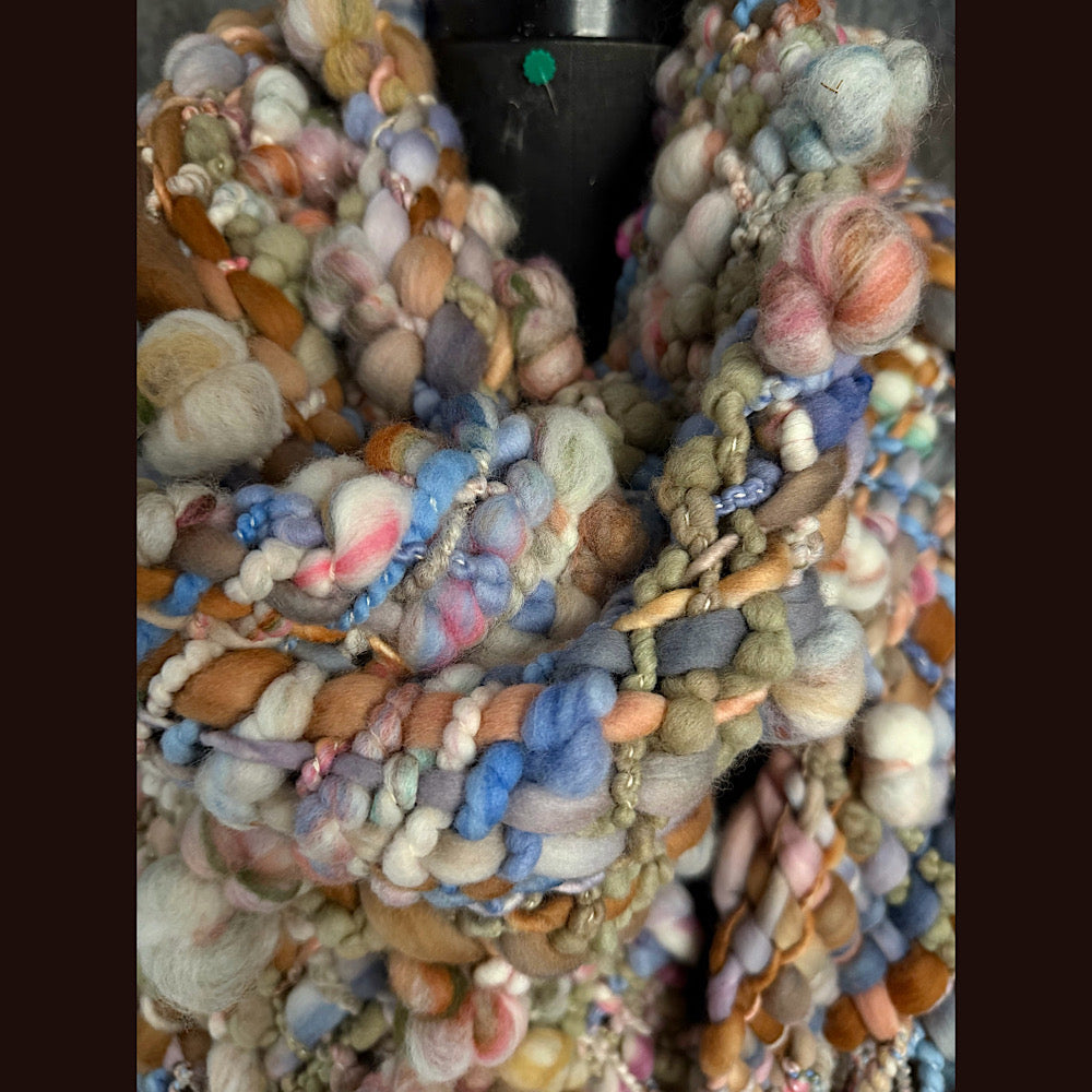 Handmade wool Woven Scarf 88” X 11”