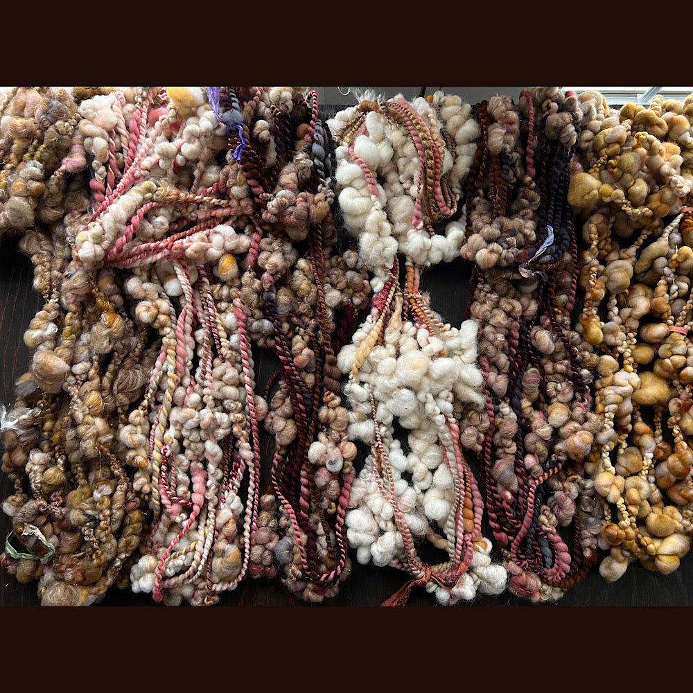 Very Large lot of 6 skeins of art yarn for weaving  20.4 oz / 1.2 pound