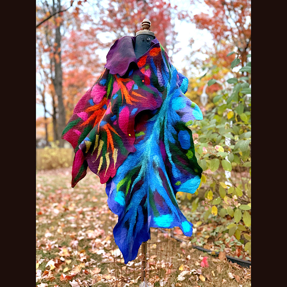 Handmade wool Felted Scarf 79” X 23”